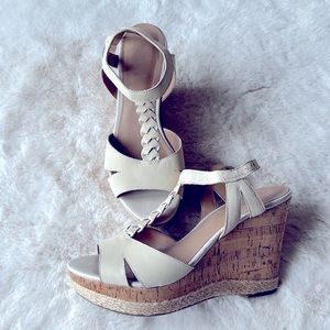 Franco Sarto sz 9 cork espadrille sandals.  4 1/2” heels